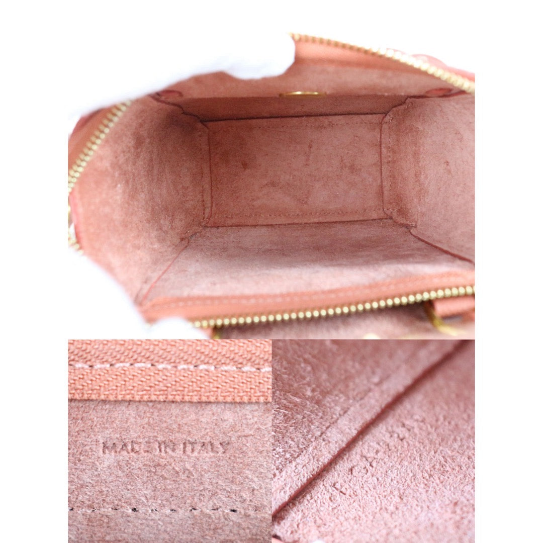 Include Entrupy Certificate of Authenticity｜Very Good ( Rank A)｜CELINE Calf Leather Belt Pico Handbag Shoulder Bag Lychee Pink｜X26051715