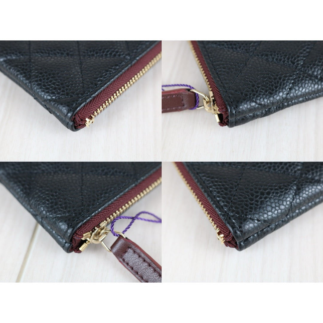 Excellent（Rank SA）｜CHANEL Caviar Skin Calf Leather Card Holder Black ｜X25082804