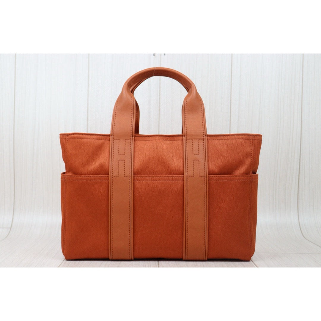 Very Good ( Rank A)｜ HERMES Acapulco Canvas Orange HandBag ｜P24120211