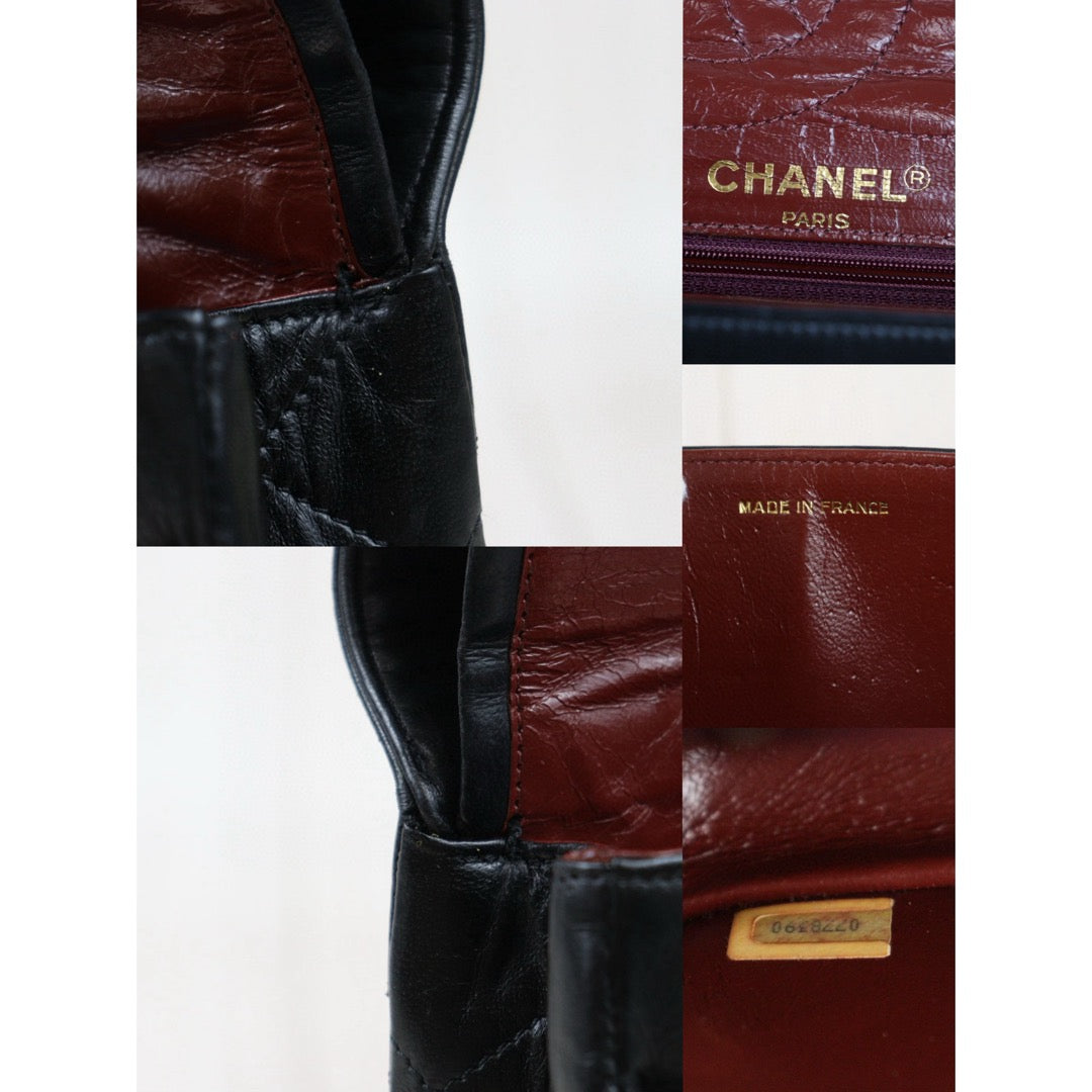 Rank A ｜ CHANEL Paris Limited Series Matrasse Classic Double Flap 28 Shoulder Bag Black Made In 1986-1988Year｜24071906