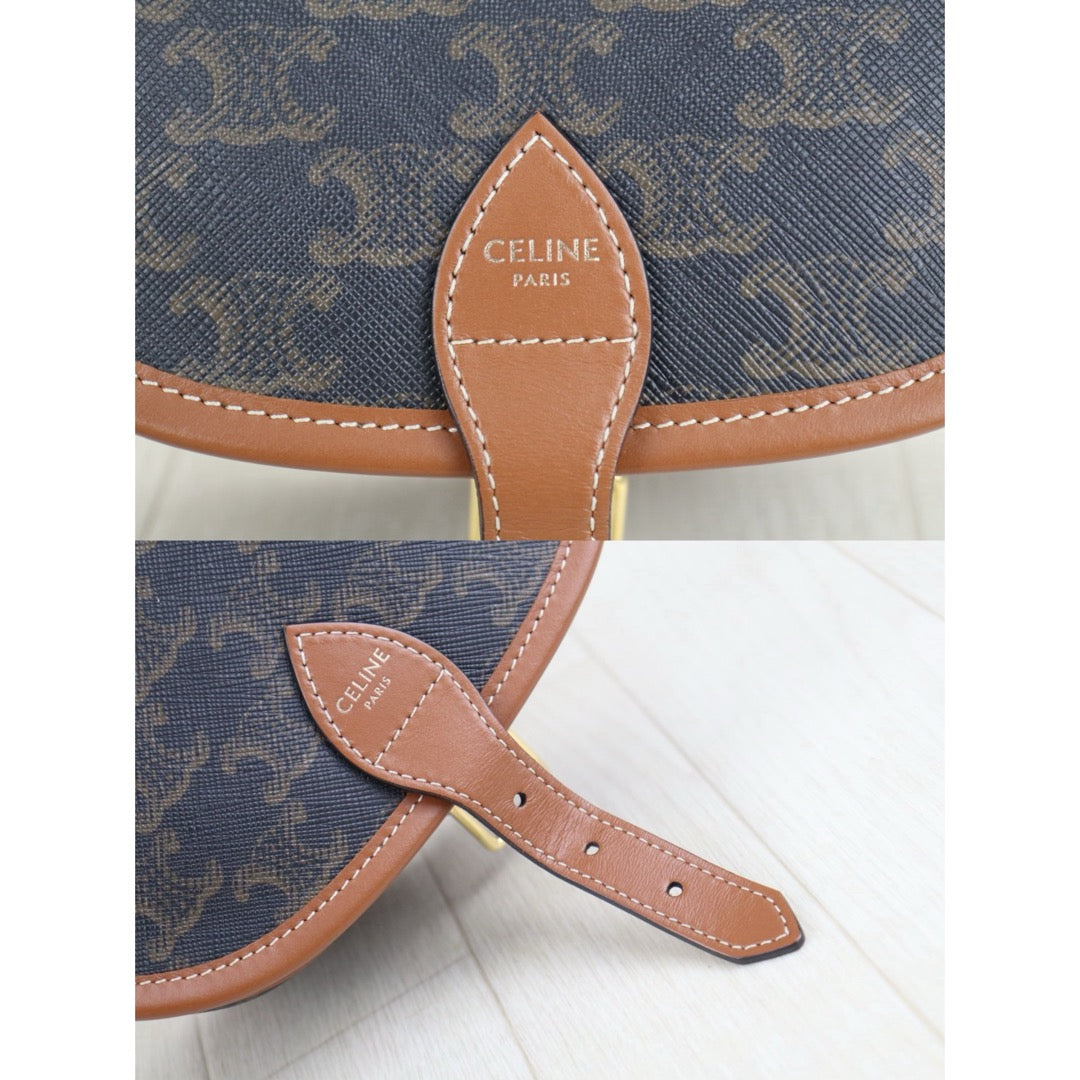 Very Good ( Rank A) ｜ CELINE Macadam Triomphe Cross Body Shoulder Bag Current Model｜S25081011