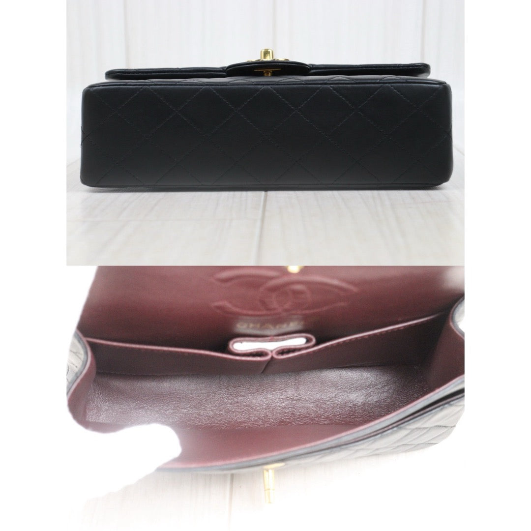 Very Good ( Rank A)｜ CHANEL Lamb Skin Matrasse Double Flap 23 Shoulder Bag  Black Made In 1997-1999Year｜S25072901