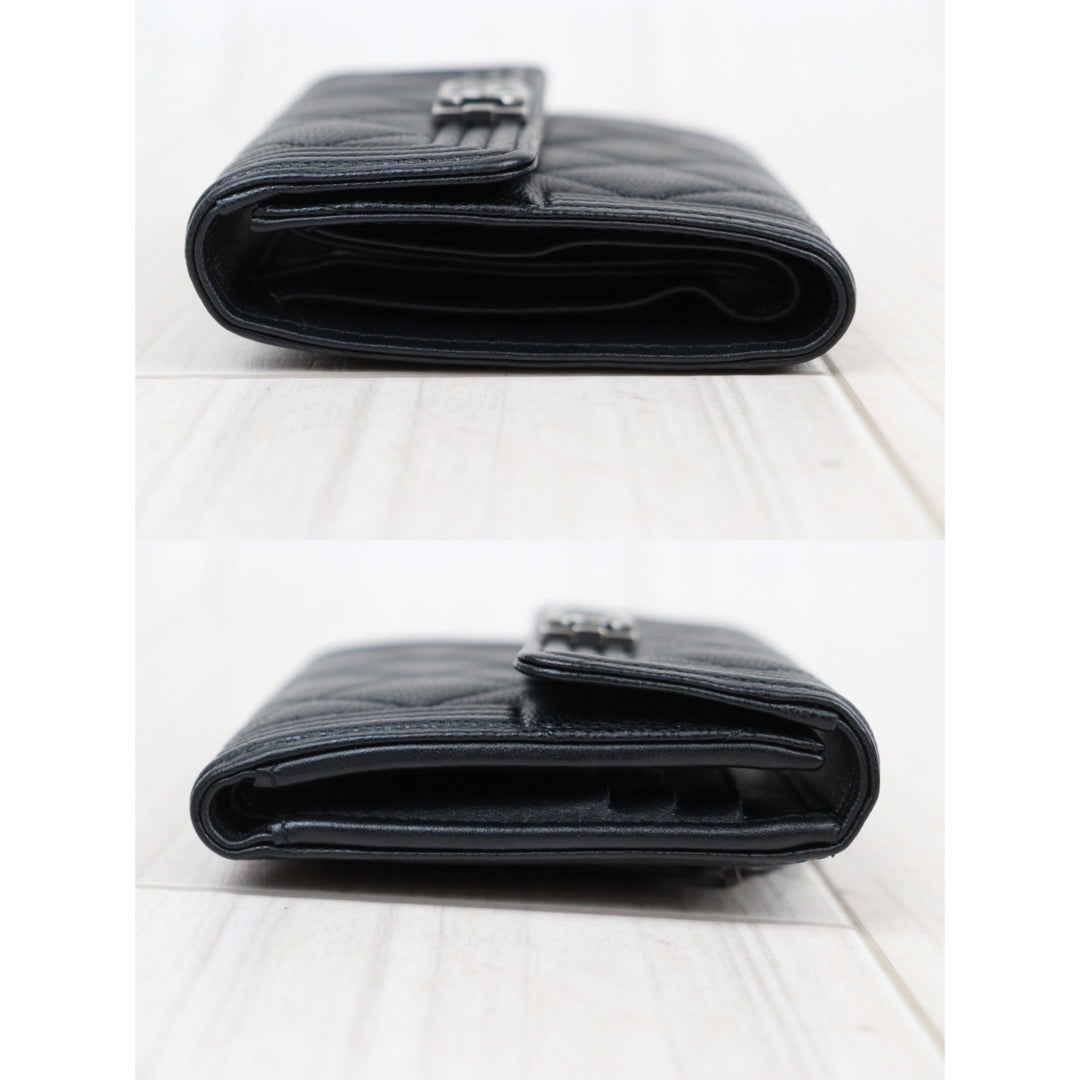 Rank A｜CHANEL Leboy Caviar Skin Black Wallet｜24030733