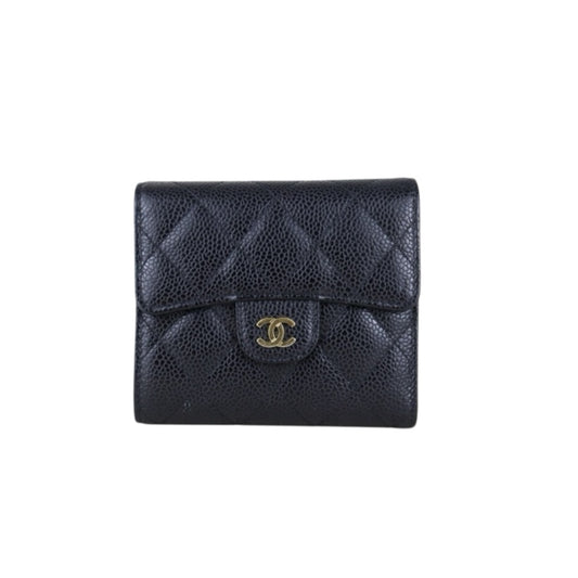 Include Entrupy Certificate of Authenticity｜Very Good ( Rank A)｜ Chanel Caviar Skin Black Wallet Made In 2022 Year ｜S26062512