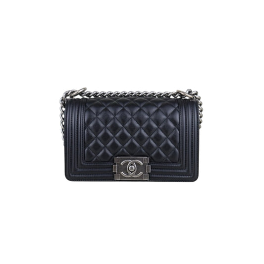 Excellent（Rank SA）｜CHANEL Caviar Skin  LeBoy Chain Shoulder Bag Small Black  Made In 2019-2020Year｜S25042308