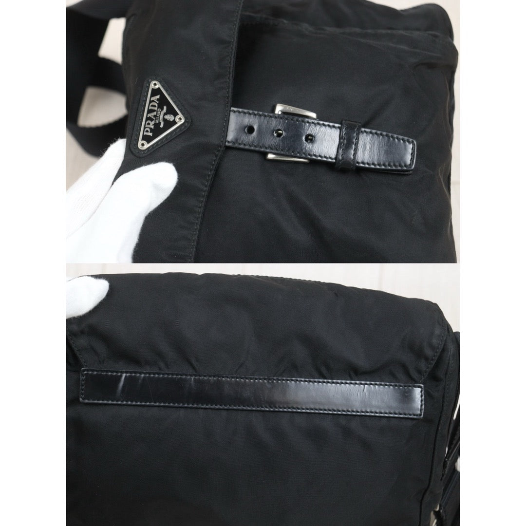 Include Entrupy Certificate of Authenticity｜Good ( Rank AB) ｜Prada  Nylon Black Shoulder Bag｜26101904