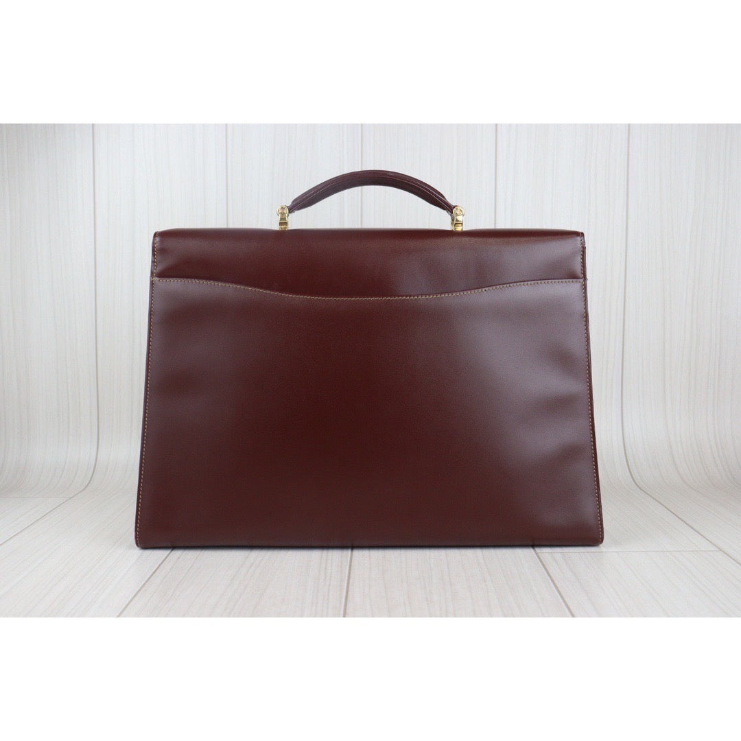 Rank AB ｜ Cartier Trinity Bordeaux Leather Business Bag｜23060601