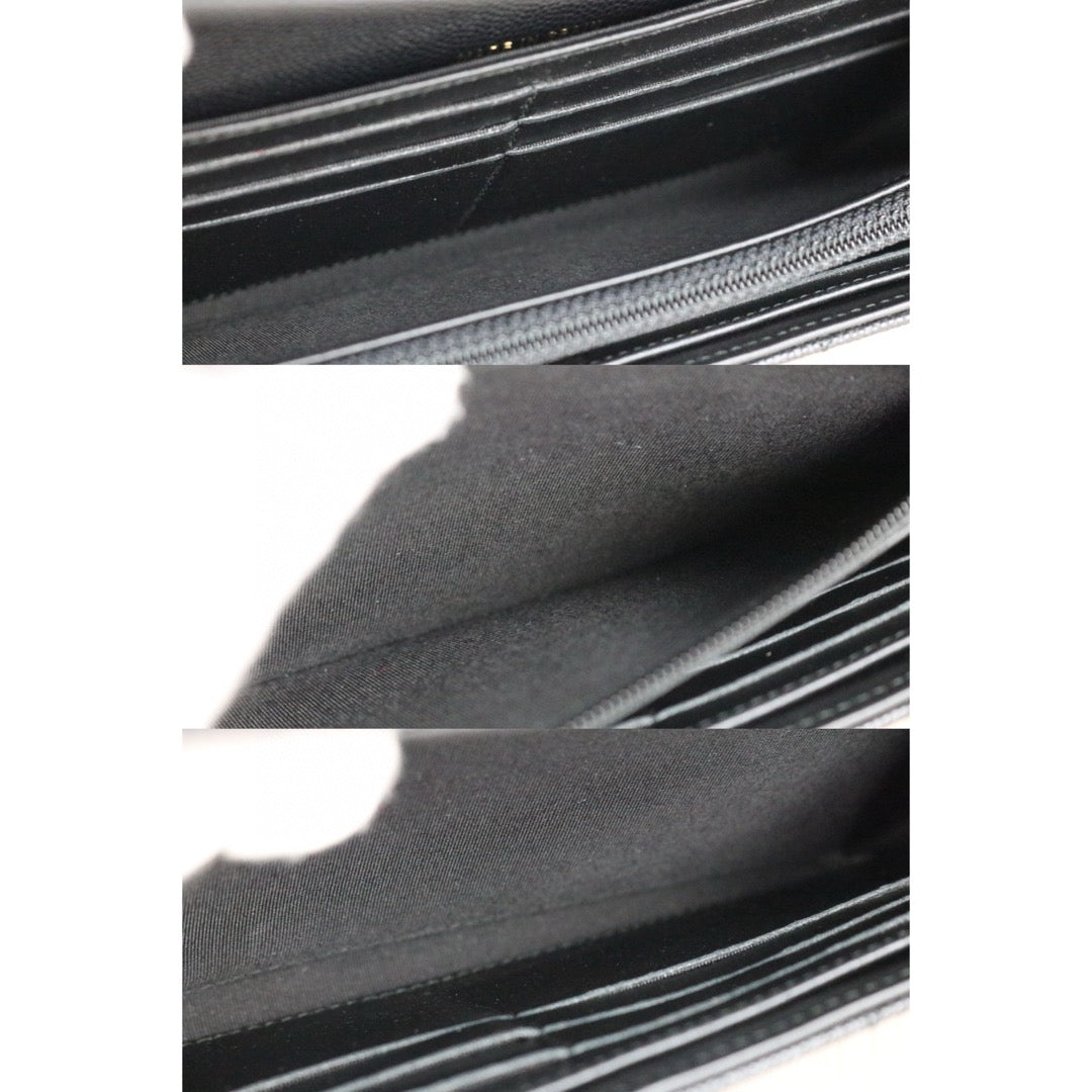 Very Good ( Rank A) ｜CHANEL Leboy Caviar Skin Black Long Wallet Made In 2018 Year｜X25040711