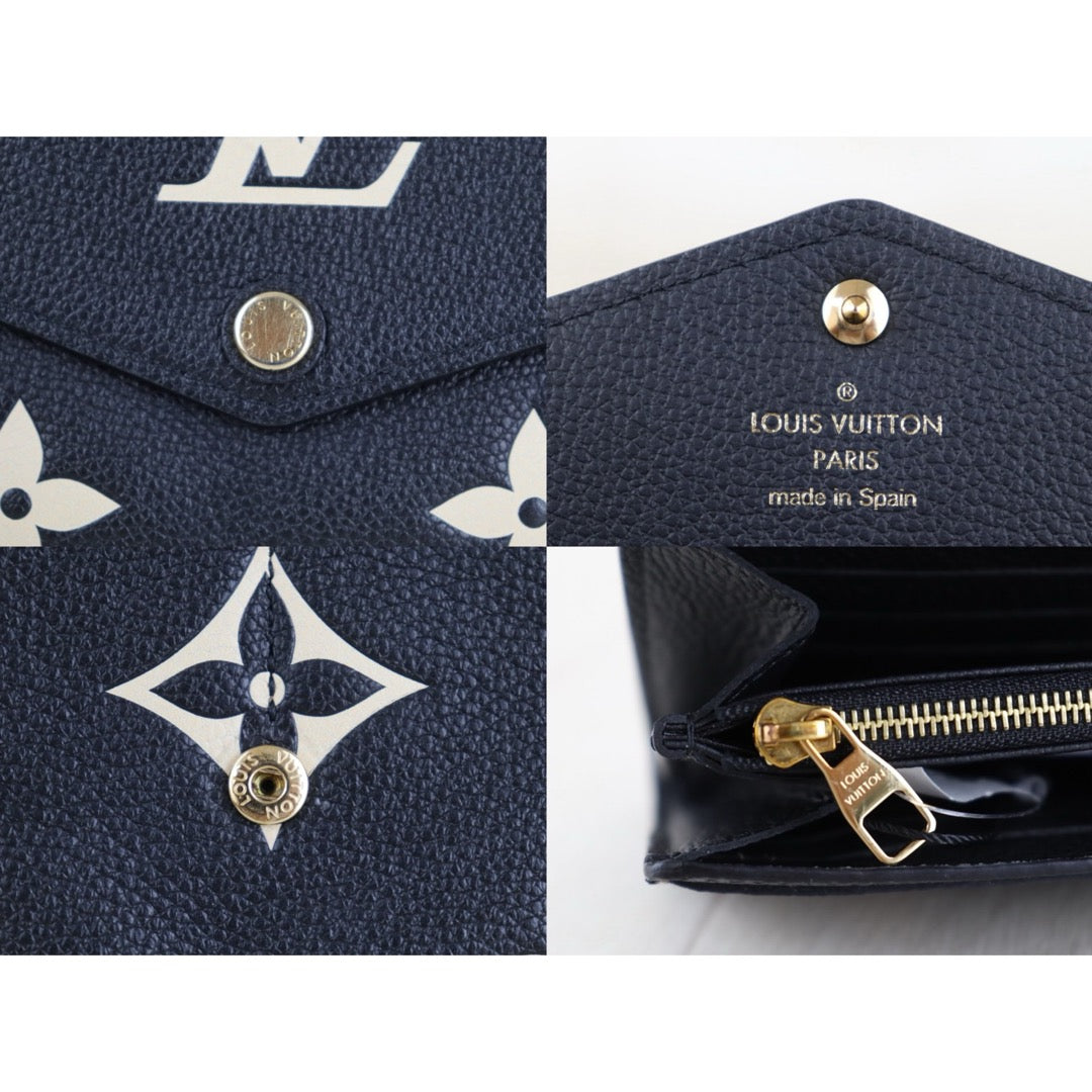 Official price: ¥147,400 JPY ｜ Include Entrupy Certificate of Authenticity｜Very Good ( Rank A)｜ Louis Vuitton Monogram Empreinte Long Wallet Black and Turtledove｜Z26100208