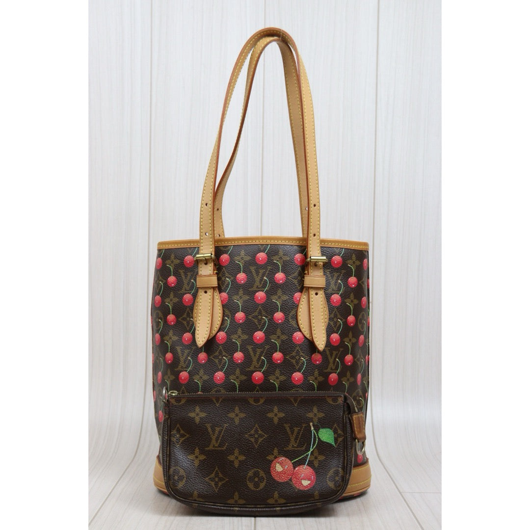 Good ( Rank AB)｜ LV Takashi Murakam Cherry Monogram Petit Bucket PM Tote Bag With Pouch｜S26030910