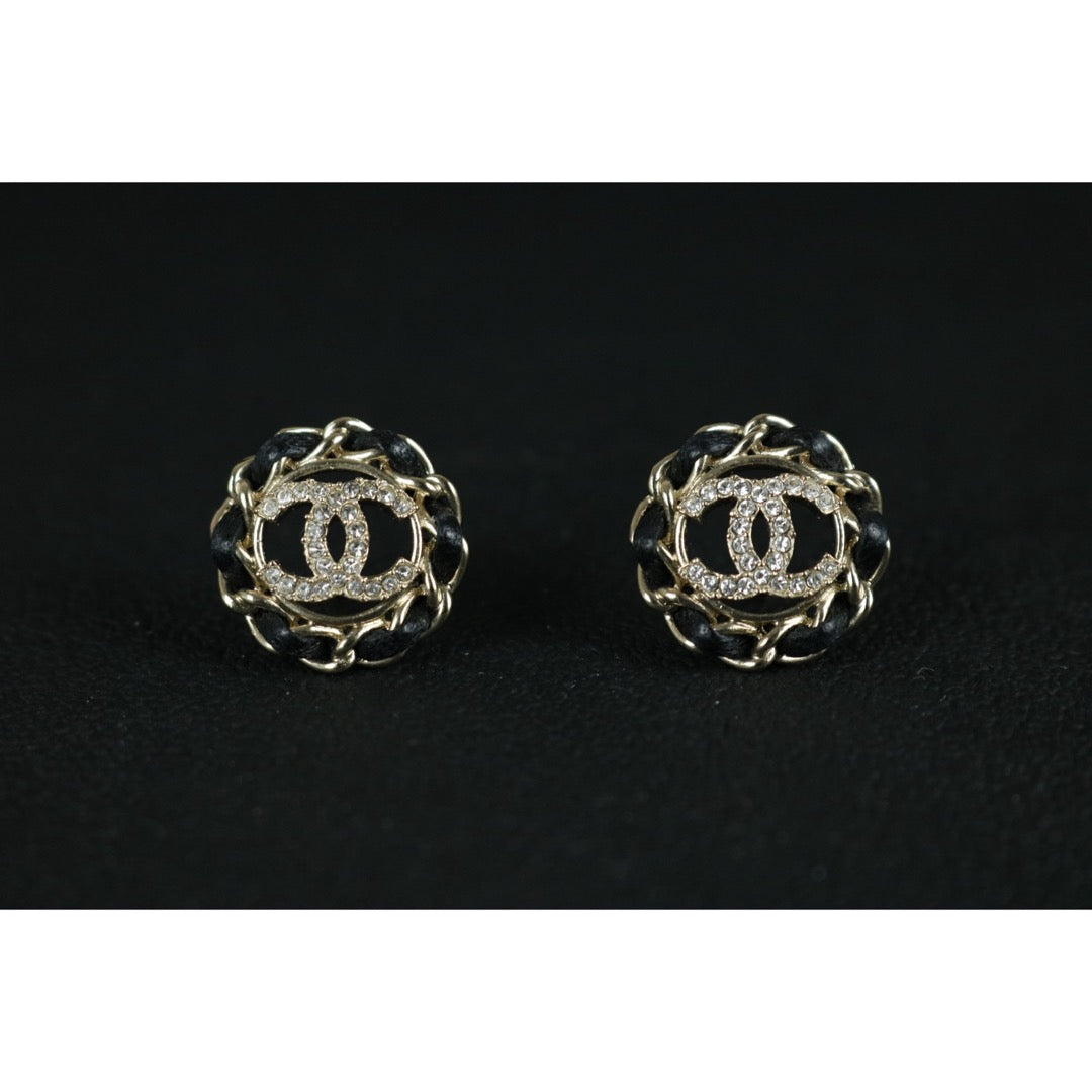 Excellent（Rank SA）｜ CHANEL B22S Coco Mark Matrasse Chain Rhinestone Earrings Made In 2022Year｜S25121108