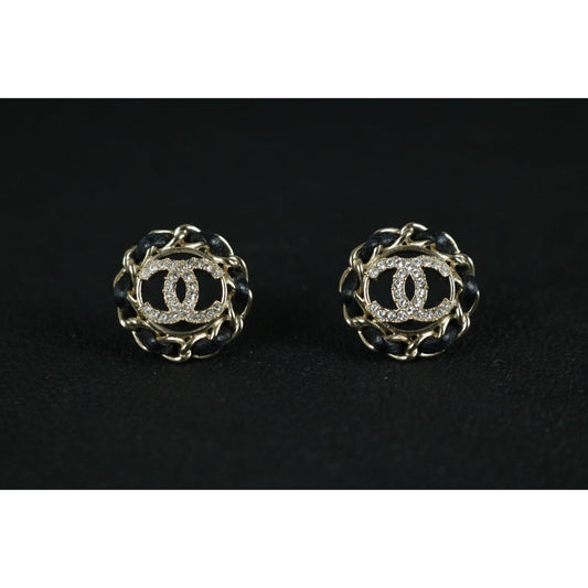 Excellent（Rank SA）｜ CHANEL B22S Coco Mark Matrasse Chain Rhinestone Earrings Made In 2022Year｜S25121108
