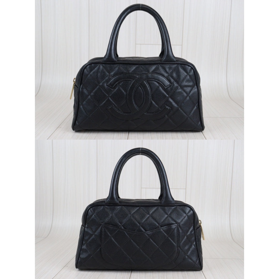 Rank AB ｜ CHANEL Caviar Skin Bowling Bag Black｜V23080315