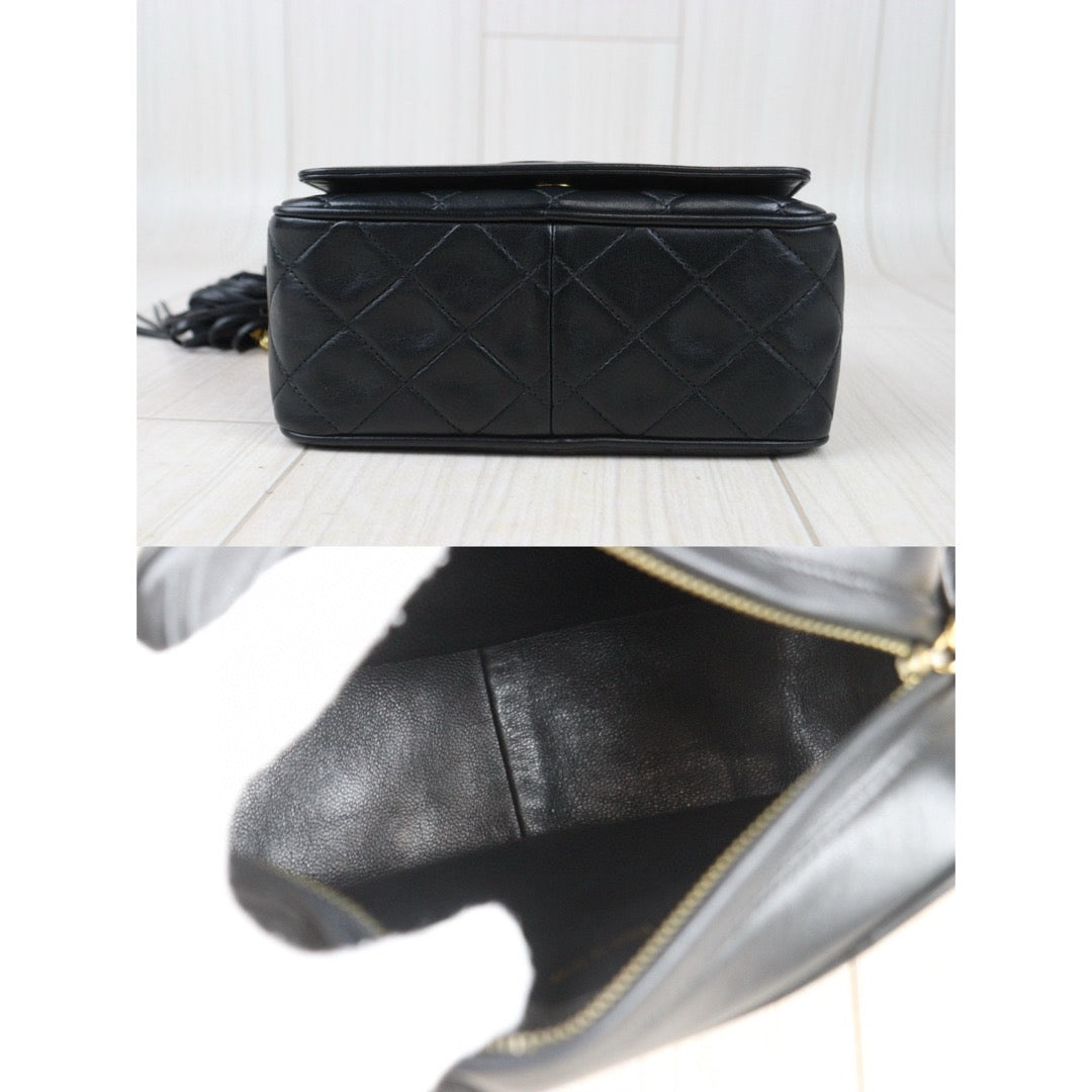 Very Good ( Rank A)｜ CHANEL Matrasse Chain Camera Bag 18 Shoulder Bag Black  Made in 1994-1996Year ｜P24083006