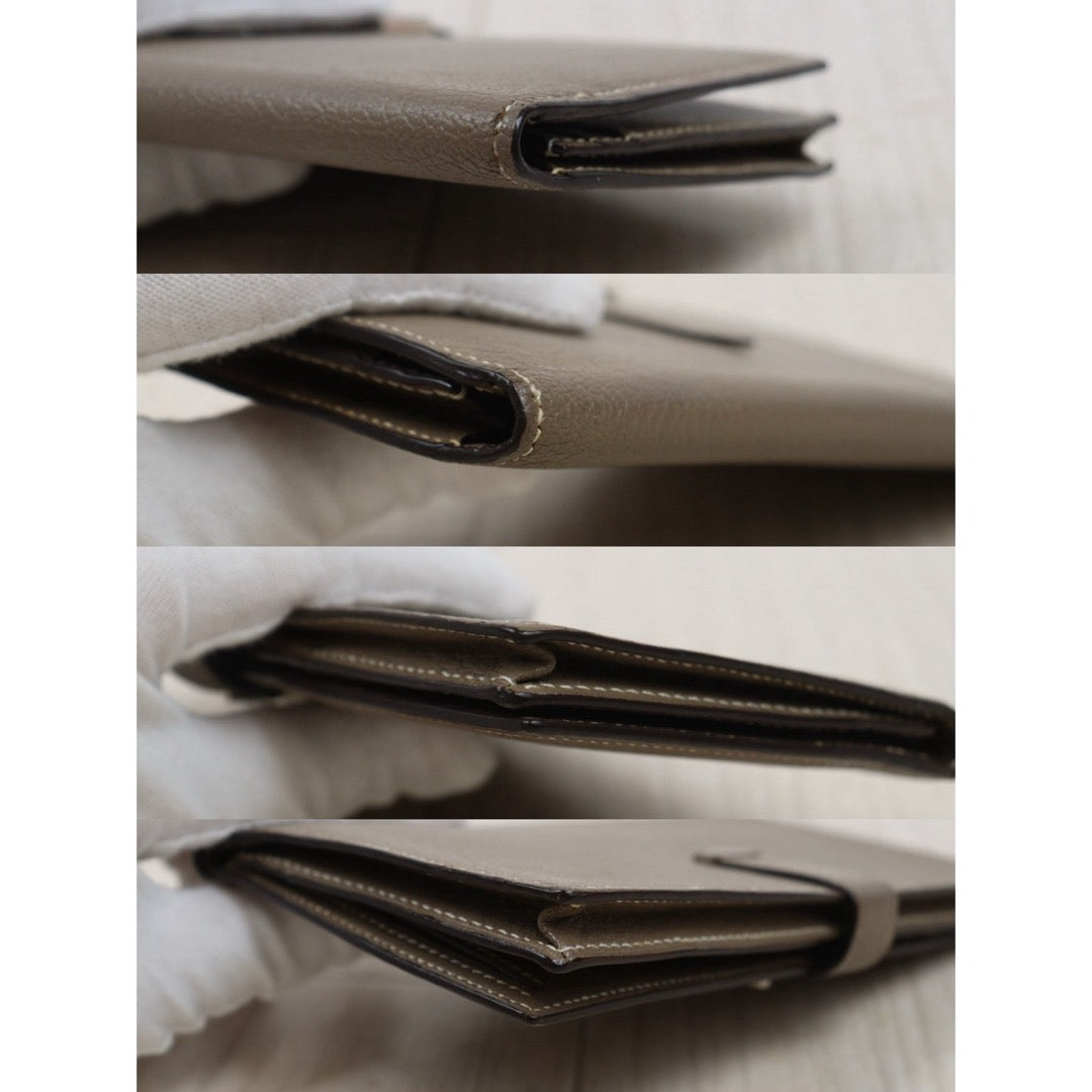 Good ( Rank AB)｜ HERMES Hermes Bean Long Wallet Etoupe Gray □J Stamp Made In 2006 Year｜V25101613