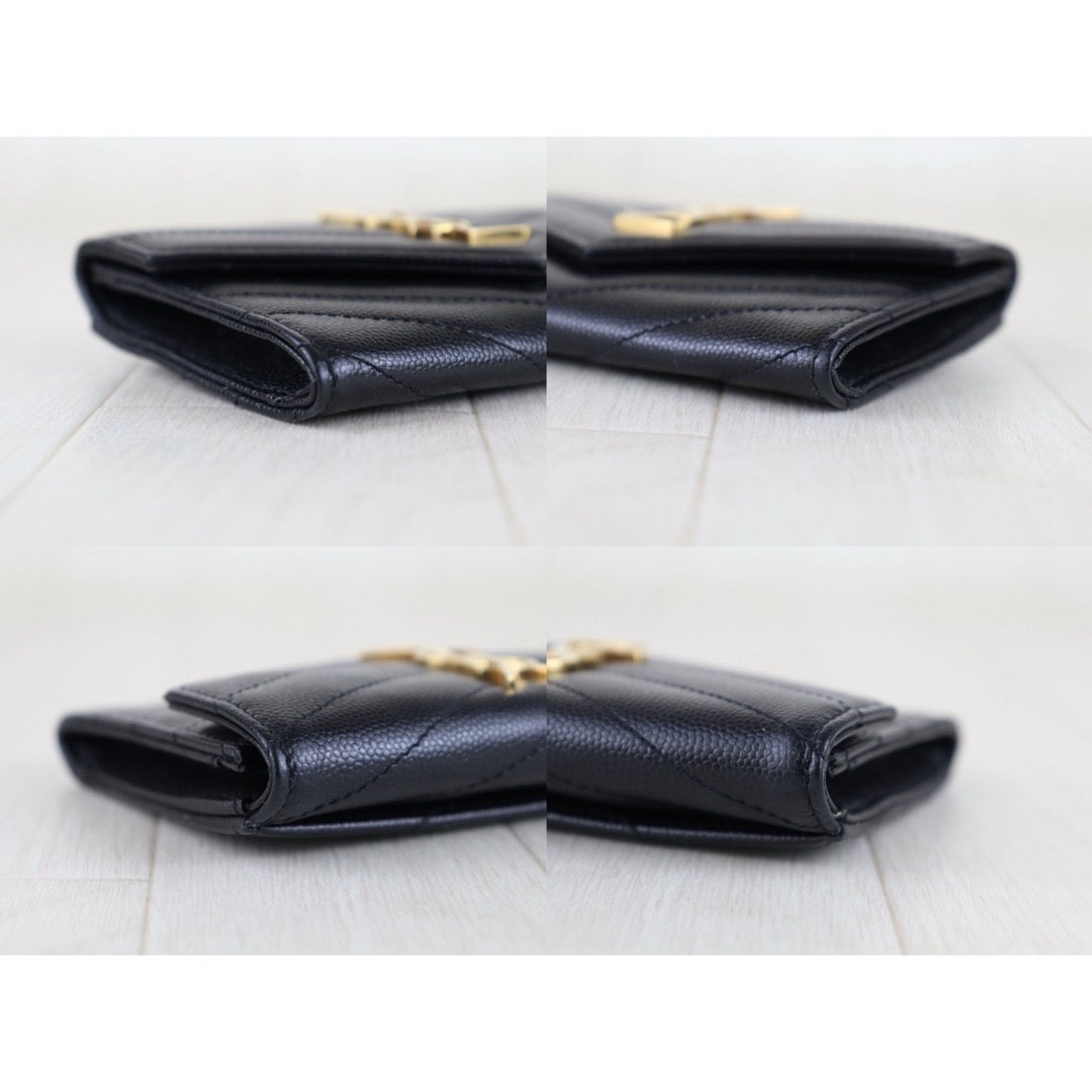 Include Entrupy Certificate of Authenticity｜Excellent（Rank SA）｜  Saint Laurent YSL Caviar Skin Calf Leather  Card Holder Black｜S26030819