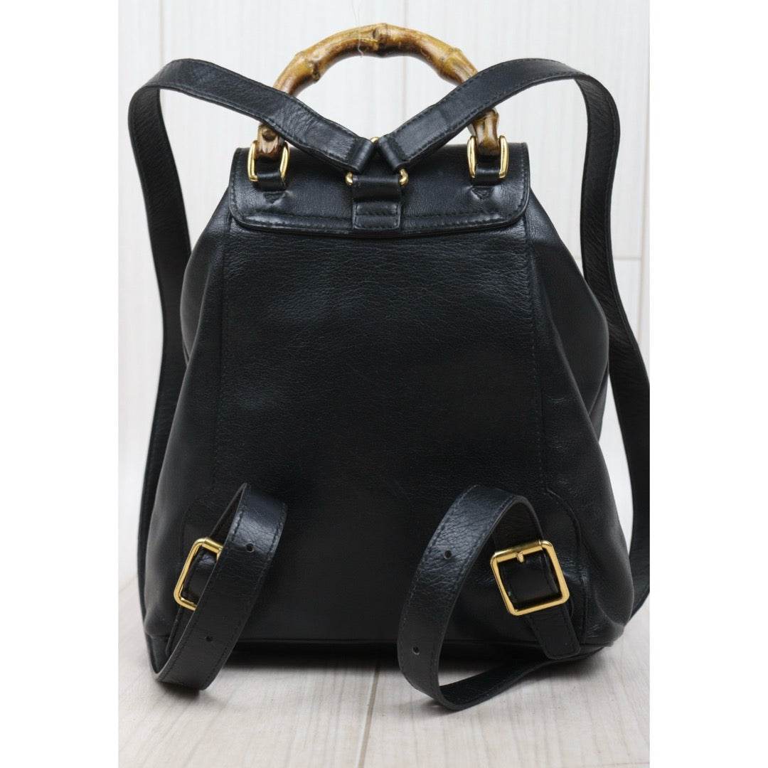 Good ( Rank AB)｜GUCCI Bamboo Calf Leather Mini Backpack Back｜25111901