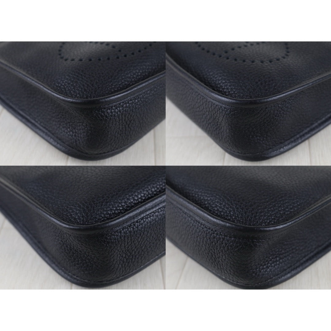 Include Entrupy Certificate of Authenticity｜Very Good ( Rank A)｜ HERMES TC Leather Mini Evelyn 16 Shoulder Bag Black Y Stamp Made In 2020Year｜S26030828