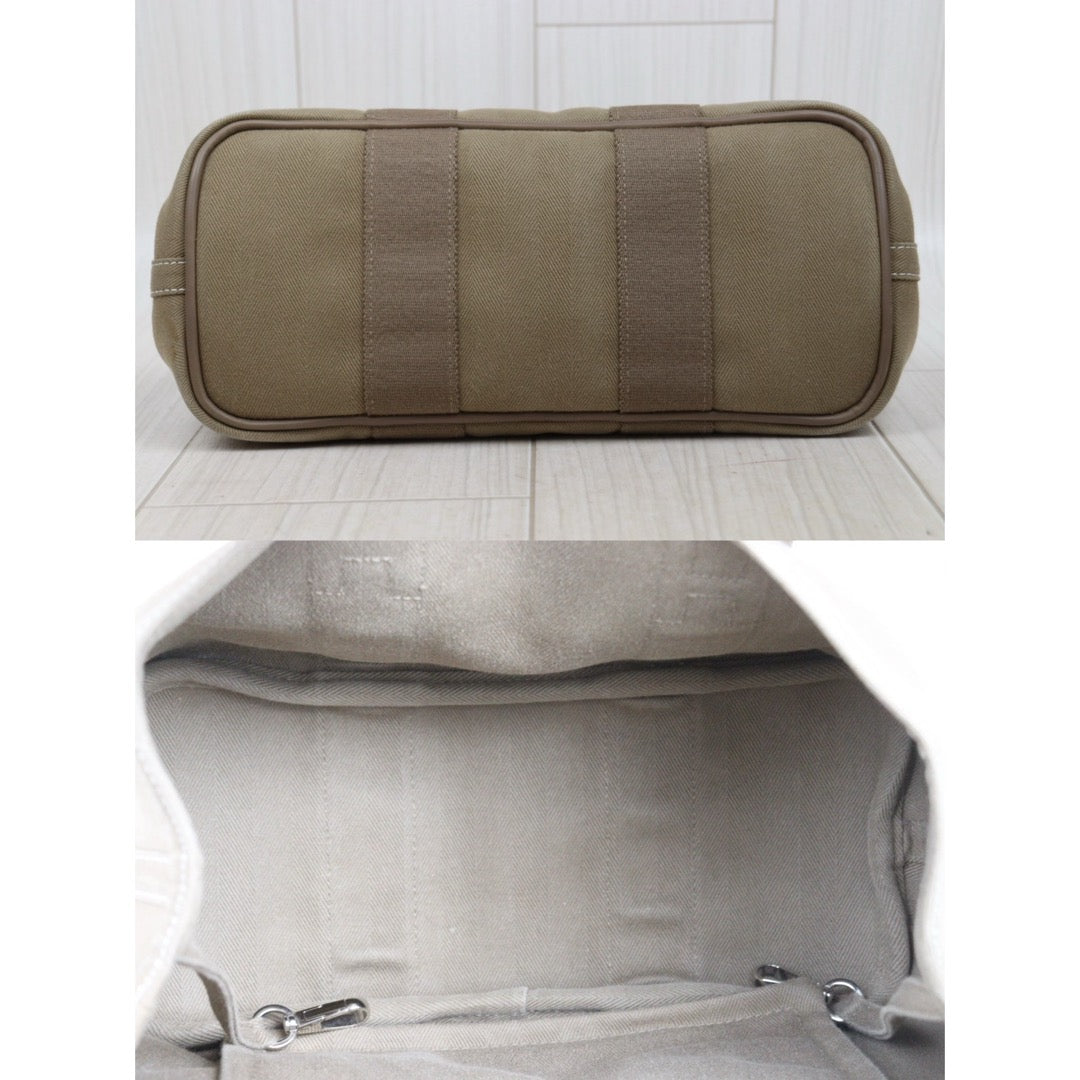 Good ( Rank AB)｜ HERMES Valparaiso Canvas Milk Tea Brown HandBag With Pouch PM｜25102004