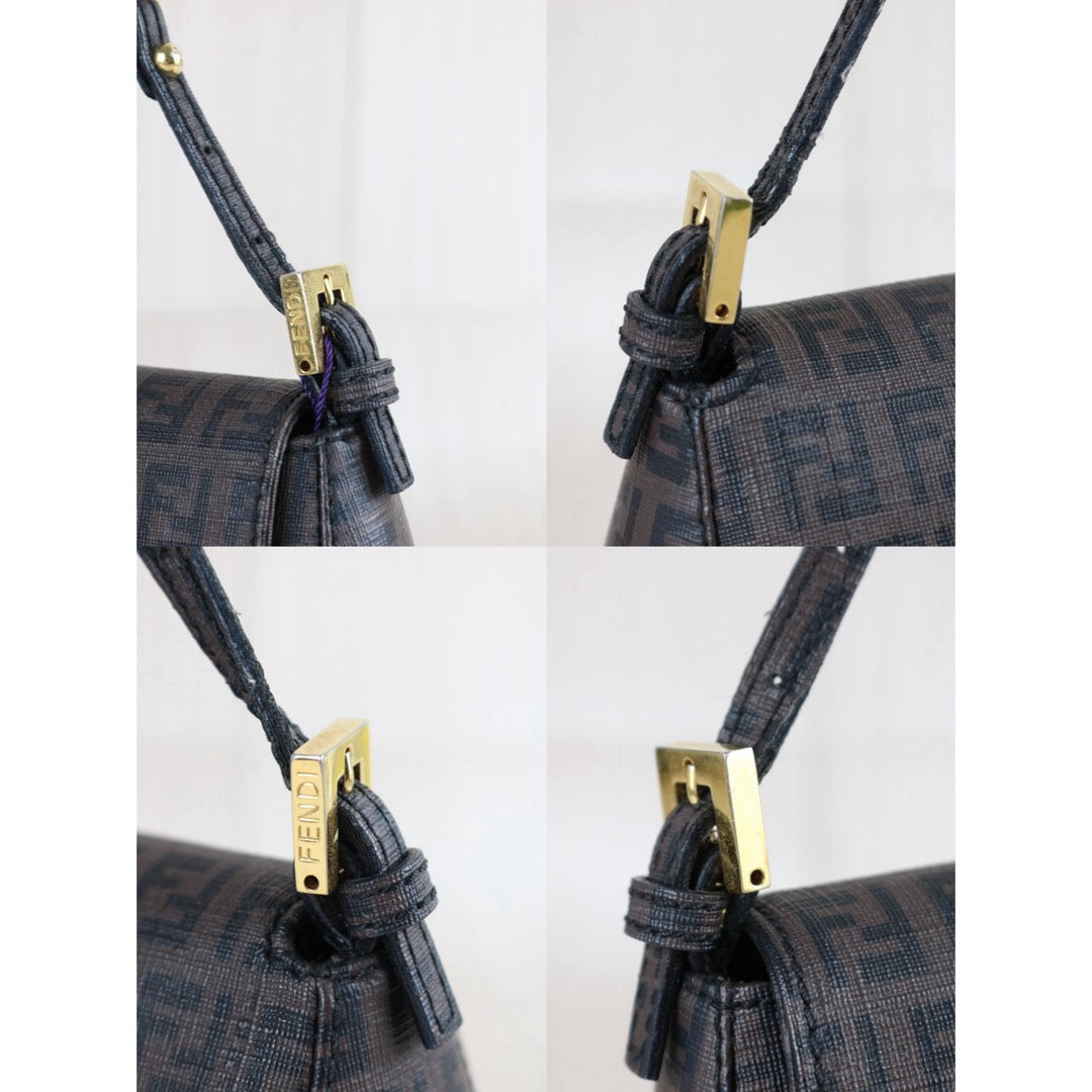 Include Entrupy Certificate of Authenticity｜Good ( Rank AB)｜ FENDI Zucca Mamma Baguette Shoulder Bag Brown｜S26073109