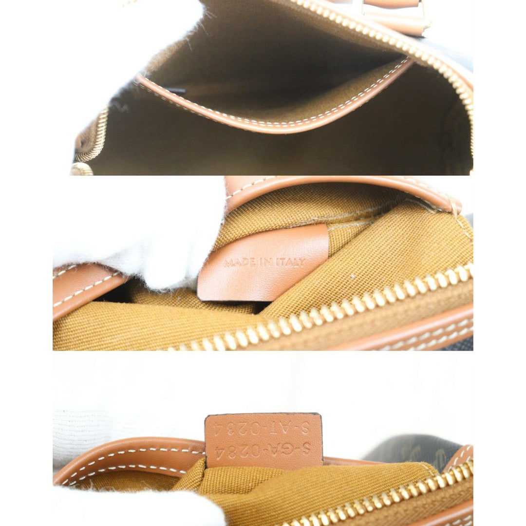 Include Entrupy Certificate of Authenticity｜Very Good ( Rank A)｜ CELINE Macadam Triomphe Poston PM Handbag Bag With Shoulder Strap ｜26060101