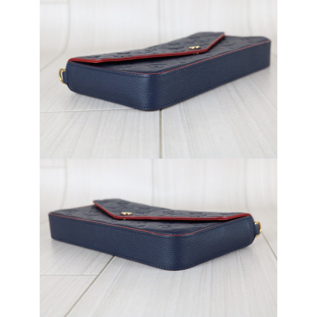 Very Good ( Rank A)｜LV Monogram Empreinte Pochette Felicie Shoulder Bag Blue｜S25112304