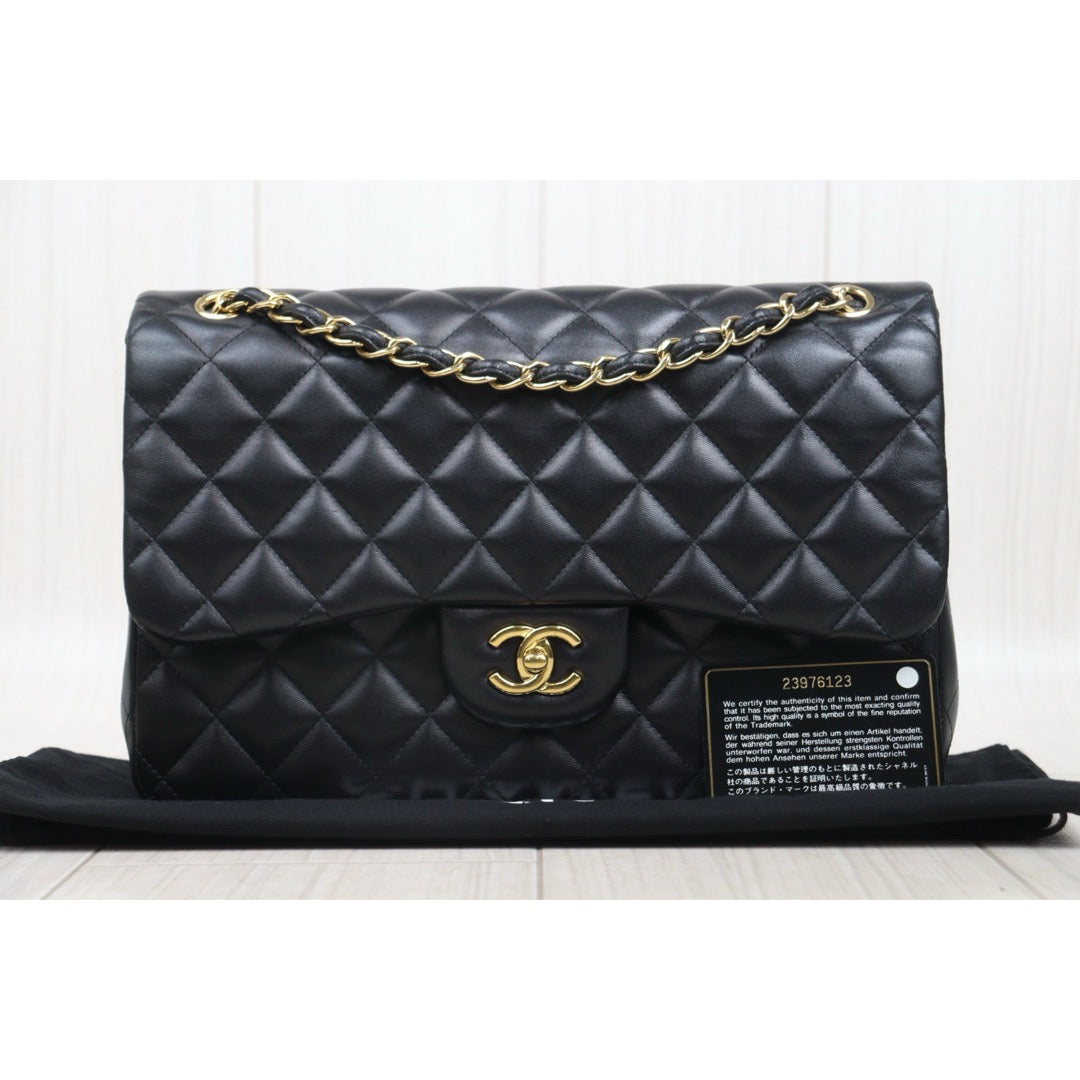 Very Good ( Rank A)｜ CHANEL Lambskin Matrasse Double Flap 30 Shoulder Bag Black Made In 2017Year  ｜S25062501