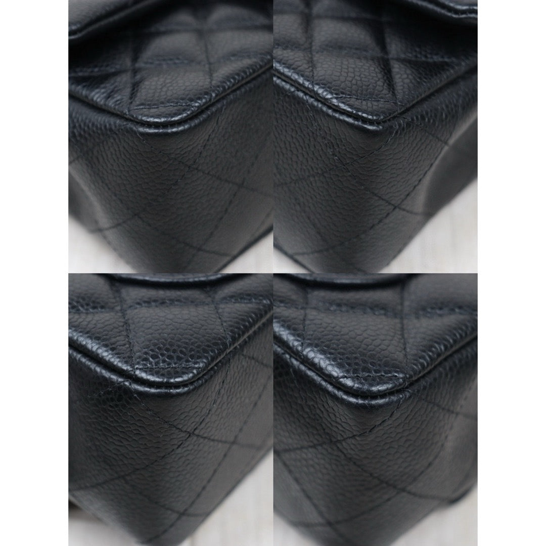 Very Good ( Rank A)｜ CHANEL Caviar Skin Matrasse Single Flap 20 Shoulder Bag Black Made In 2018 Year  ｜S24121805