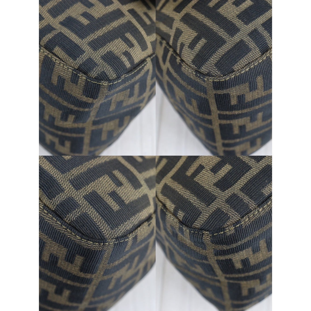 Rank A｜ FENDI Zucca Mamma Baguette Shoulder Bag Gold Hardware｜23102847