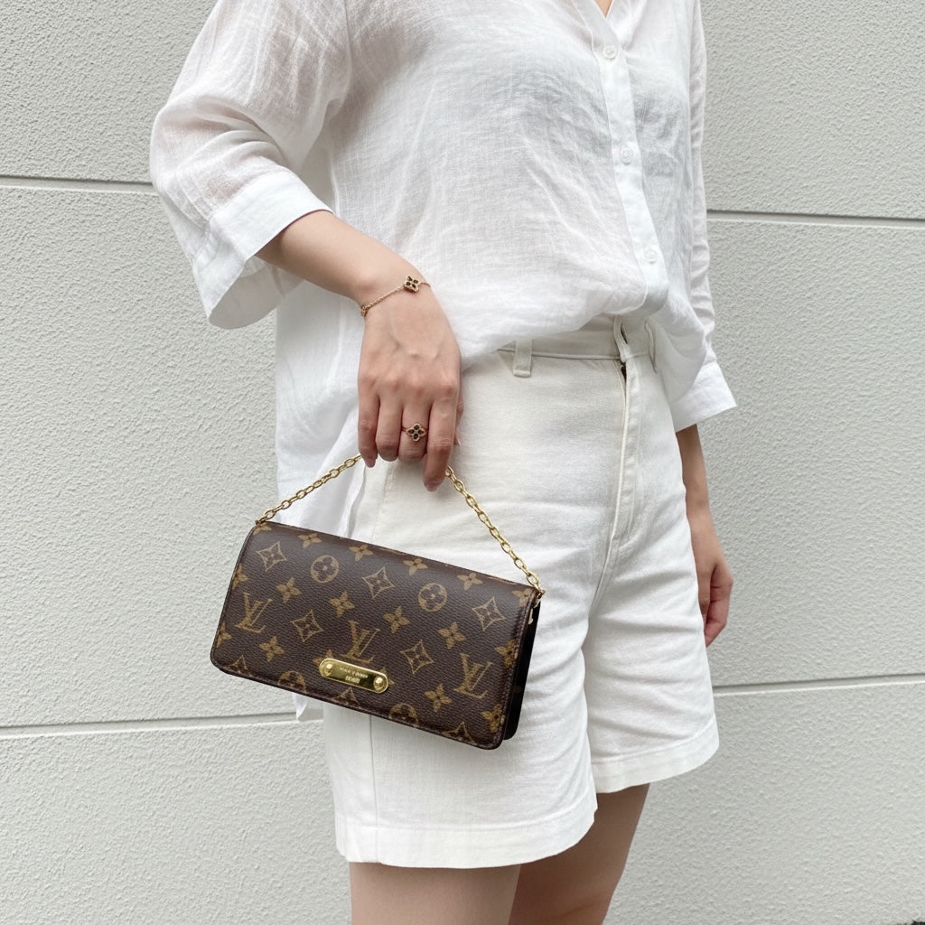 Include Entrupy Certificate of Authenticity｜Very Good ( Rank A)｜ Louis Vuitton Monogram  Lily Flap WOC Chain Shoulder Bag IC Chips Model｜S26062212