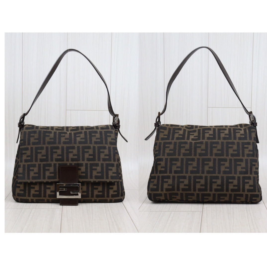 Rank A｜ FENDI Zucca Mamma Baguette Shoulder Bag ｜23112315