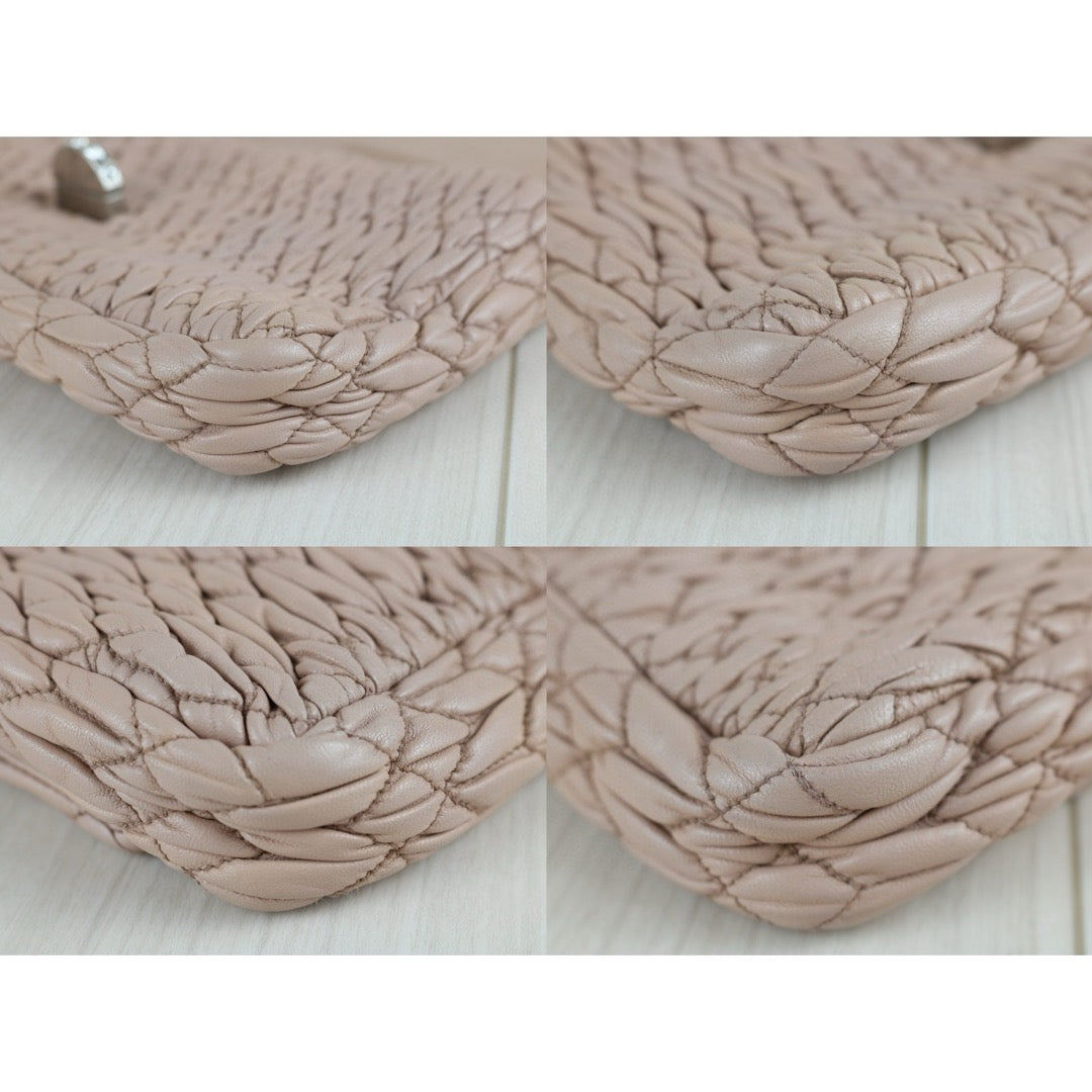 Very Good ( Rank A)｜MiuMiu Lamb Skin Gem Chain Shoulder Bag ｜S24111808