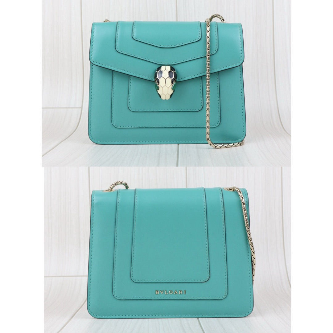 Good ( Rank AB)｜ BVLGARI Enamel Serpenti Forever Chain Shoulder Bag  Emerald｜J25060504