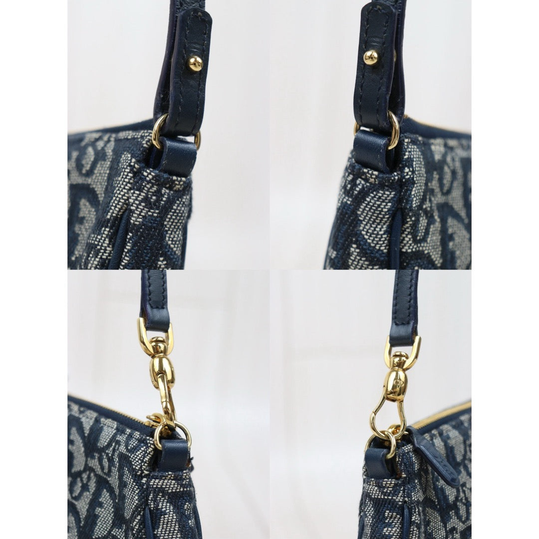 Good ( Rank AB) ｜ Dior Trotter Saddle Pochette Blue Shoulder Bag Small｜25121103