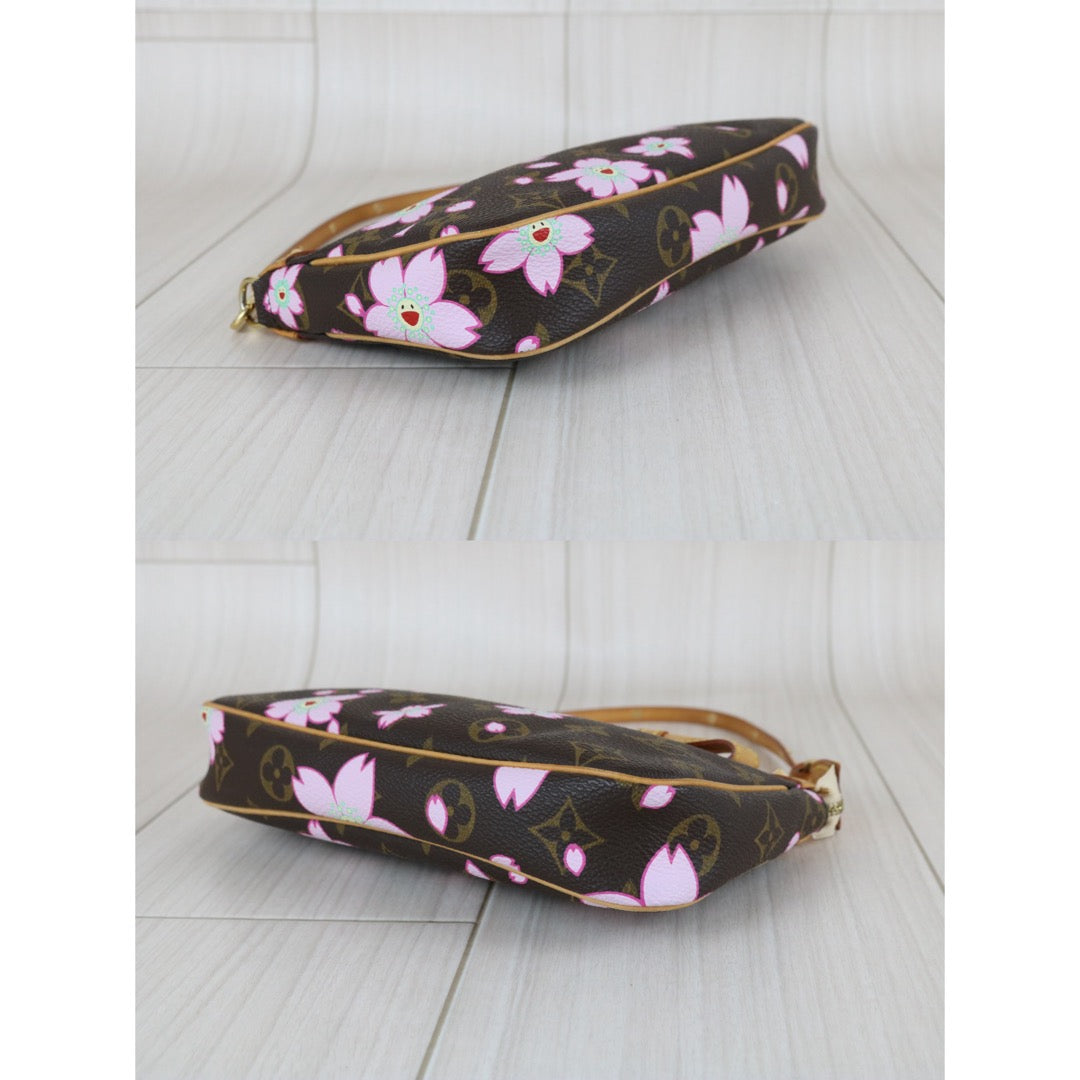 Include Entrupy Certificate of Authenticity｜Very Good ( Rank A) ｜  Louis Vuitton Takashi Murakam Sakura Monogram  Pochette Accessoires Limited edition｜S26031505