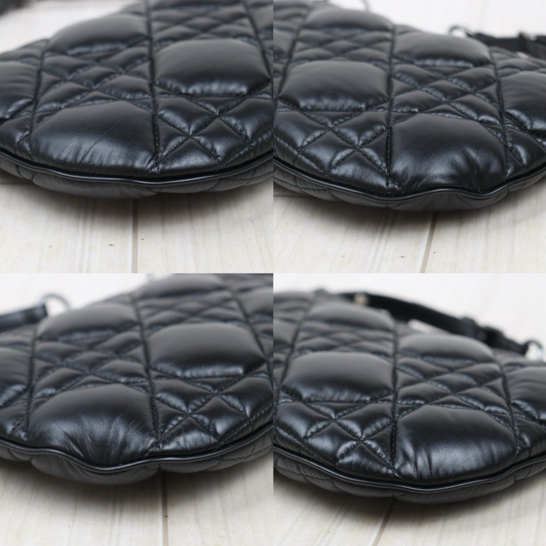 Very Good ( Rank A) ｜Dior Caro Tulip Matelasse Chain Calf Leather Shoulder Bag  Black  ｜P25071806