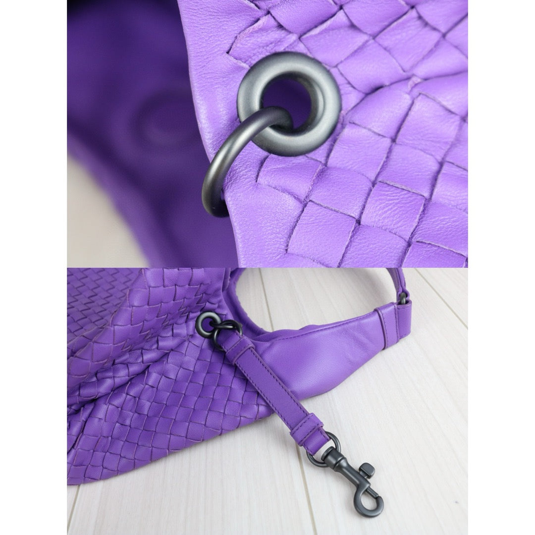 Excellent（Rank SA）｜ Bottega Veneta Lamb Skin Braid Shoulder Bag Purple｜X25041701