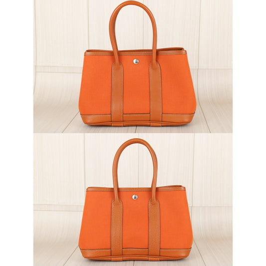 Include Entrupy Certificate of Authenticity｜Good ( Rank AB)｜ HERMES Garden Party TTPM Handbag Orange □I Stamp Made In 2005 Year｜Y26012005