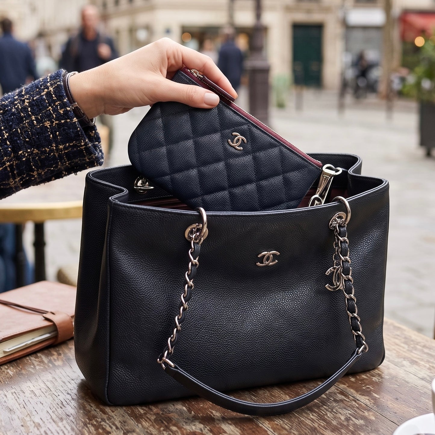 Include Entrupy Certificate of Authenticity｜Excellent（Rank SA）｜CHANEL Caviar Skin Calf Leather Card Holder Black IC Chips Model｜X26081807
