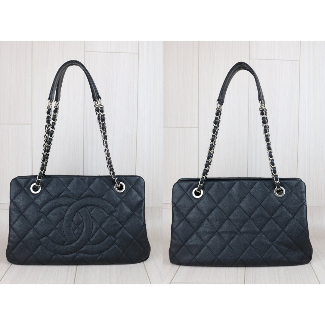 Include Entrupy Certificate of Authenticity｜Very Good ( Rank A)｜ CHANEL Caviar Skin  Matrasse Chain Tote Bag Black Made In 2011Year｜X26041605