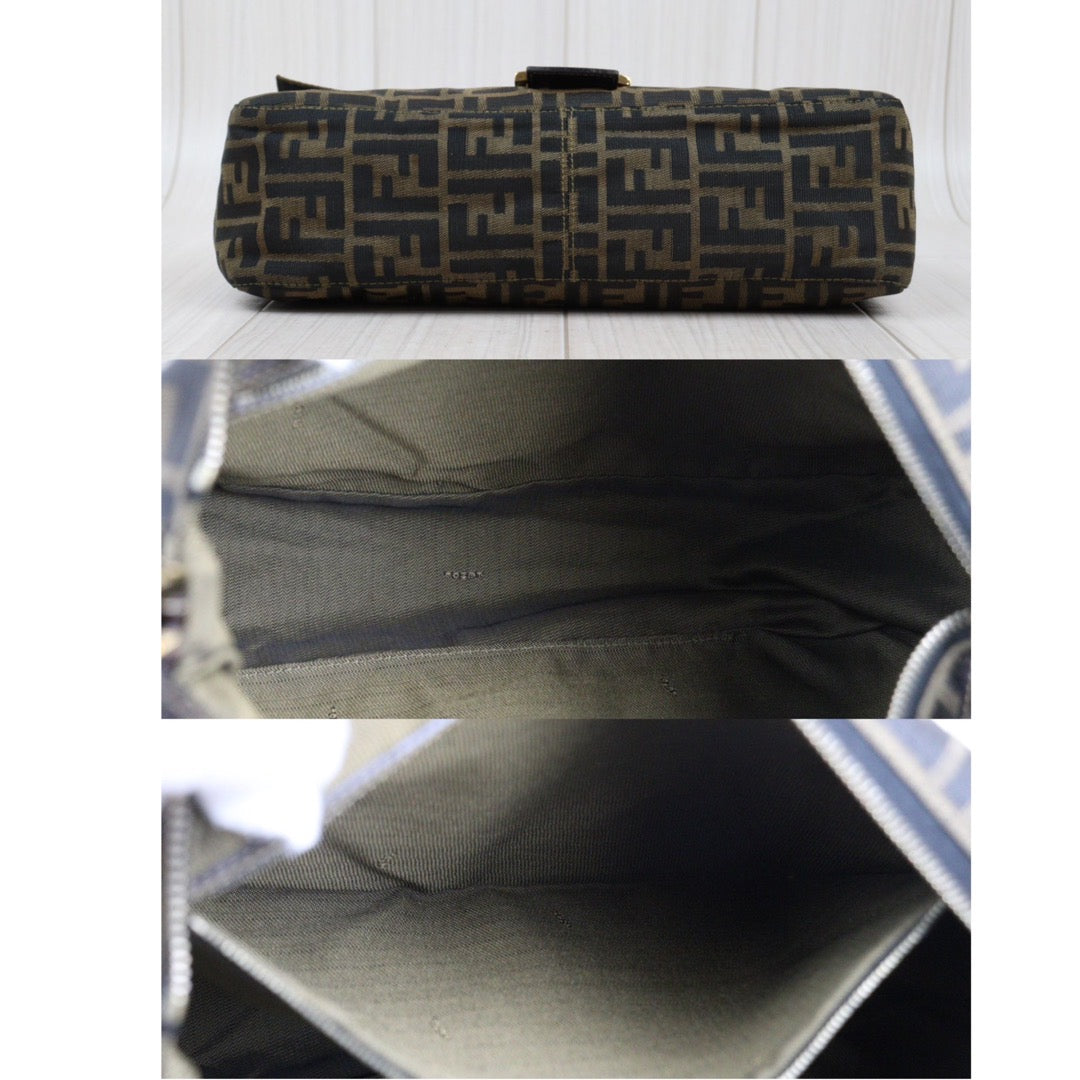 Rank A｜ FENDI Zucca Mamma Baguette Shoulder Bag Gold Hardware｜24032913