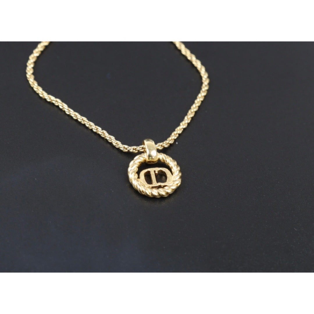 Rank A ｜ Dior CD Necklace Gold Plated ｜24042511