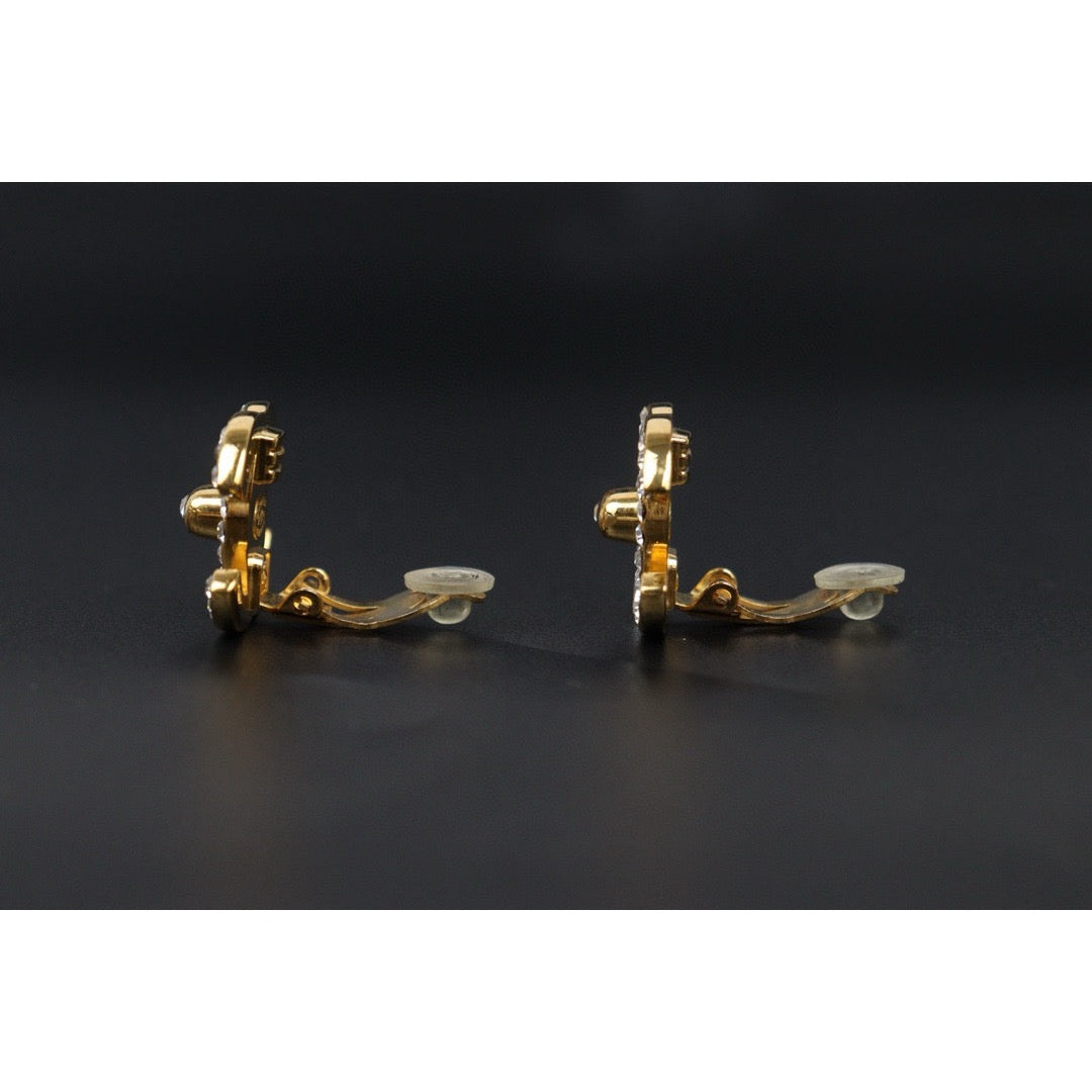 Very Good ( Rank A) ｜CHANEL Vintage 18K Gold Plating Rhinestone Earrings  ｜S24112512