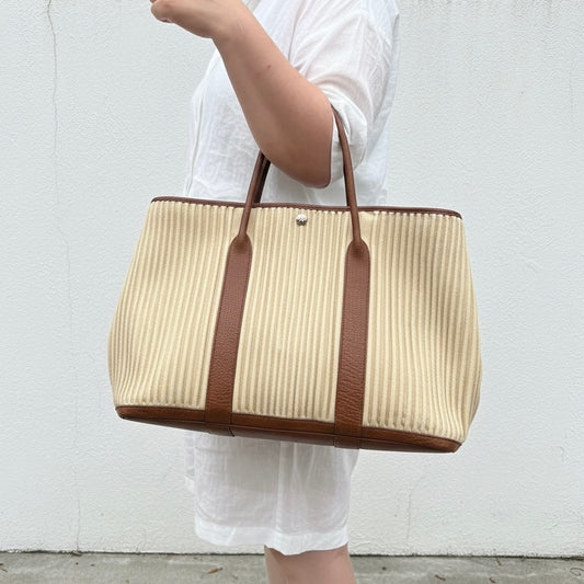 Include Entrupy Certificate of Authenticity｜Good ( Rank AB)｜ HERMES  Garden PartyGM 45  Handbag □L Stamp Beige Made In 2008 Year｜S26063002