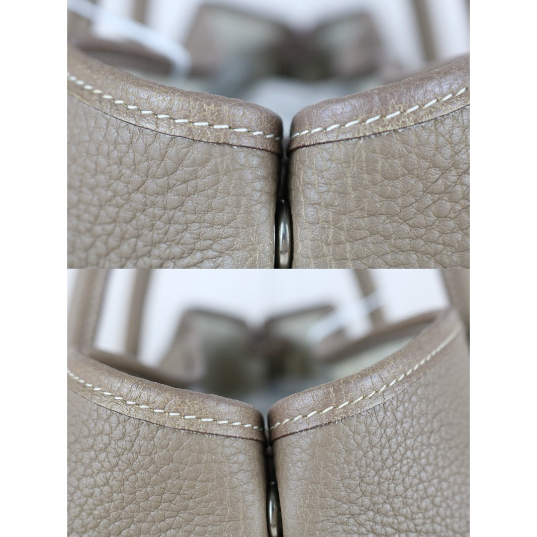 Good ( Rank AB)｜ HERMES Garden Party PM Taurillon Gray Handbag ◽︎O Stamp Made in 2011 Year ｜W25091101