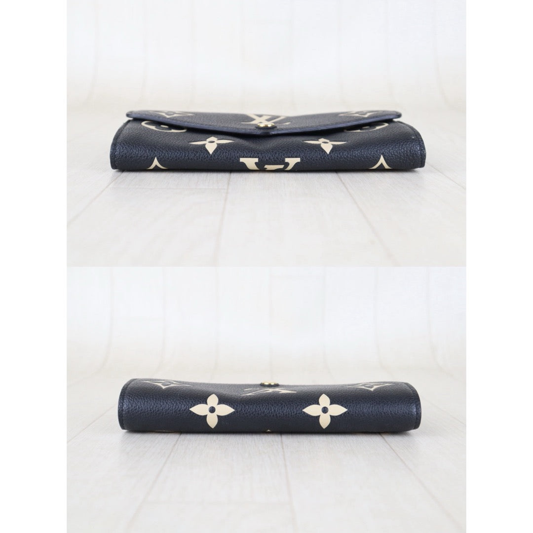 Official price: ¥147,400 JPY ｜ Include Entrupy Certificate of Authenticity｜Very Good ( Rank A)｜ Louis Vuitton Monogram Empreinte Long Wallet Black and Turtledove｜Z26100208