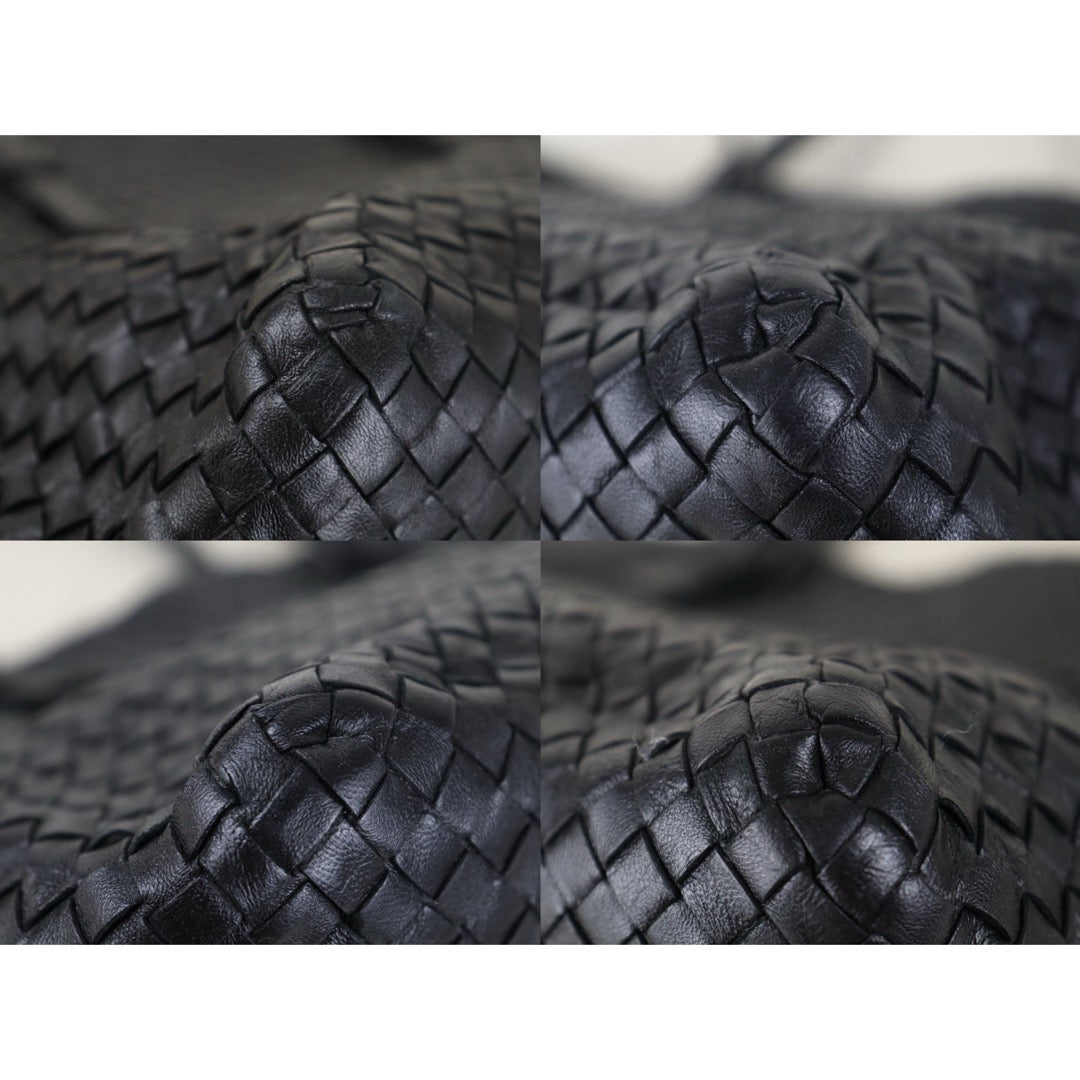 Include Entrupy Certificate of Authenticity｜Good ( Rank AB)｜ Bottega Veneta Lamb Skin Intrecciato Cesta GM Tote Black｜S26090739