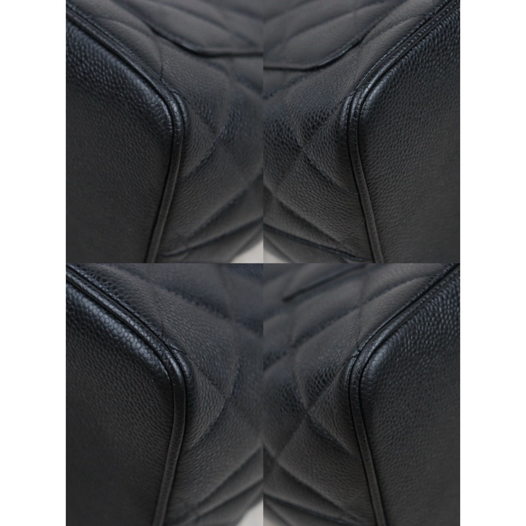 Very Good ( Rank A) ｜ CHANEL Caviar Skin Calf Leather Tote Bag Black Made In 2002～2003 Year｜25090402