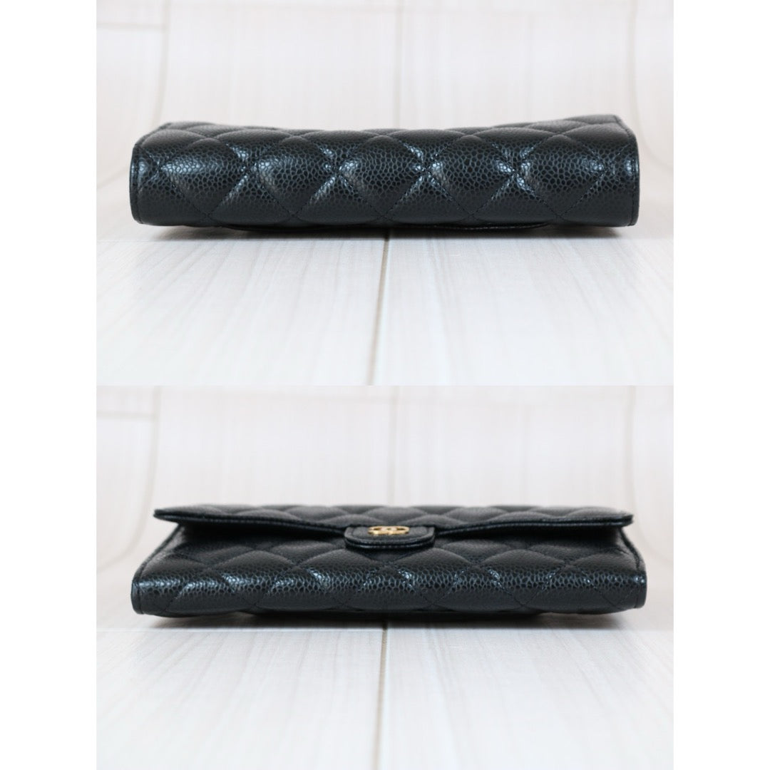 Very Good ( Rank A) ｜CHANEL Caviar Skin Black Long Wallet Made In 2019-2020 Year｜S24092601