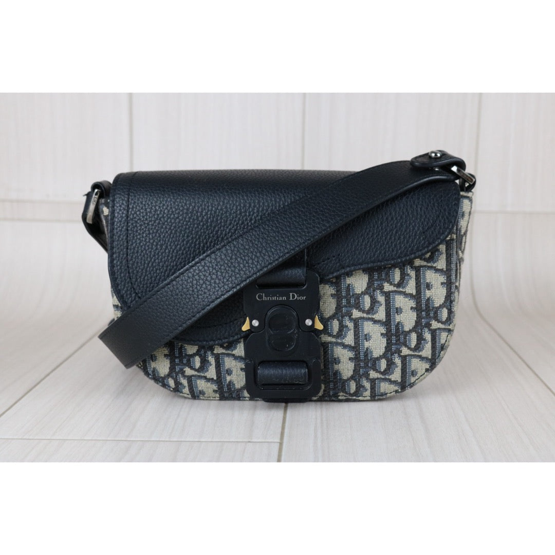 Include Entrupy Certificate of Authenticity｜Good ( Rank AB) ｜ Dior Trotter Leather Saddle Shoulder Bag｜S26031509